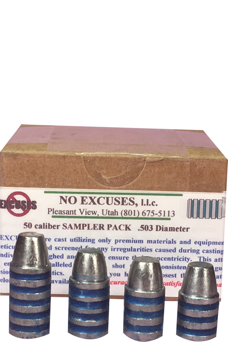 50 Caliber Sampler Pack NO EXCUSES MUZZLELOADING BULLETS